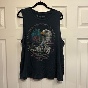Distressed Harley Davidson Muscle Tank!
